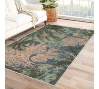 PUSRDEO Tappeto con Stampa Fantastica di Piante Bosco Per Picnic Cortile Giardino Esterno Impermeabile Assorbente Grande Dimensioni(Blu)-150x210cm