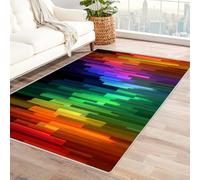 PUSRDEO Tappeto con Stile Astratto e Multicolore Poema Per Corridoio Scale Ingresso Antiscivolo Spesso Non Perde Peli Sicuro Animali(Multicolore)-120x150cm