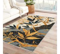 PUSRDEO Tappeto Moderno a Tema Natura Digitale Bambù Super Morbido Per Camera Da Letto Ufficio Soggiorno Non Sfaldante Lavabile(Bianco)-180x270cm