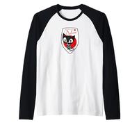 Pussy Deluxe Shield Pink Star Eyes Cat Maglia con Maniche Raglan