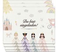 Pusteblume Grusskarten Biglietti d'invito di compleanno per bambini: 20 principesse, inviti di compleanno, bambini, ragazze, con buste