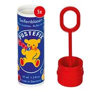 PUSTEFIX Set di 5 bolle di sapone classiche da 42 ml, colorate Rainbow Bubbles Made in Germany, per matrimoni, compleanni dei bambini, ufficio del registro, Polterabend, confezione risparmio da 5 x 42