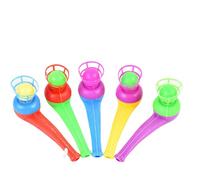 Pustesspiel, palla per fischietto, gioco di puste, sfere galleggianti, gioco pallido e pallido, colore casuale, divertente accessorio per feste, regalo di compleanno, colore casuale, 5 pezzi, Vedi