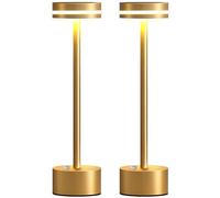 PUSU Set di 2 lampade da tavolo senza fili, a batteria, lampada da tavolo a LED portatile, 3 livelli di luminosità, controllo touch, illuminazione per casa, ufficio, camera da letto, hotel,