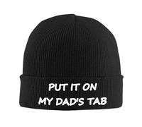 Put It On My Dad's Tab Berretto in Maglia Moda Berretto A Maglia Morbido Inverno Cappelli per Uomini Donna Snowboard