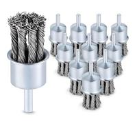 Puthernm 10 Pack 1 Pollice Annodato Spazzola Spazzola Torsione Robusta Ruota per Percepire e Modellare Mulini 1/4 Pollice Accessorio Trapano
