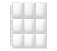 Puthernm 100 Fogli di Raccoglitori A 9 Tasche con Doppia Faccia, per 1800 Carte, Raccoglitori Ad Anelli A 3 Tasche