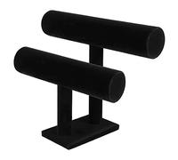 Puthernm 2-Tier Supporto per Espositore A Barra per Bracciale Bangle Nero