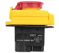 Puthernm 250V 16A IP54 Interruttore di Arresto di Avvio Nessun Interruttore di Rilascio di Tensione con Pulsante di Arresto di Emergenza Interruttore Elettromagnetico On-Off