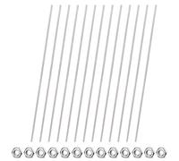 Puthernm 26 Aste Filettate da 8/32 Pollici e Esagonali, Completamente Filettata In Acciaio Inossidabile da 12 Pollici per Aste da Giardino con Perline