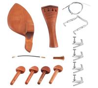 Puthernm 4/4 Accessori per Parti di Violino Mentoniera per cordiera Fine Tuner Tuning Peg Tailgut Endpin Strings Kit