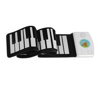 Puthernm 49 -Tastiera Elettronica Portatile per Pianoforte A Mano con Tastiera In Silicone Morbido Compatibile con per Bluetooth, Regalo per Bambini, Bianca