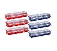 Puthernm 6 Pezzi di Scatola Organizer per con Coperchio, 4 Scomparti, Contenitore per Attrezzi, Scomparti Divisori, Contenitori per di Smistamento, Cassetta Degli Attrezzi