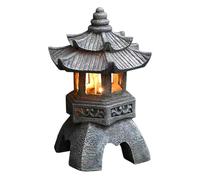 Puthernm Accessorio da Giardino Ornamento Ad Energia Solare Lanterna Pagoda In Resina Lanterne del Palazzo Statua Torre Lampada Solare Arredamento da Giardino C Durevole Facile da Installare Facile da
