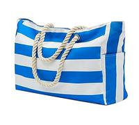 Puthernm Borsa da Spiaggia Impermeabile da 1 Pezzo, Borsa da Piscina, Borsa da Spiaggia, Borsa A Tracolla Pieghevole Blu