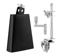 Puthernm Campana da 15 cm e morsetto di fissaggio, supporto per campana standard regolabile, accessorio di percussione, chiave della batteria.