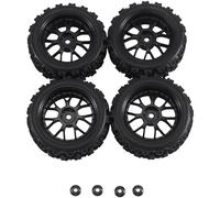 Puthernm Cerchini Esagonali da 4 Pezzi da 12 mm e Pneumatici In Gomma con Diametro Esterno di 2,59 Pollici per Accessori per Ricambi Auto da Turismo su Strada RC 1/10 C