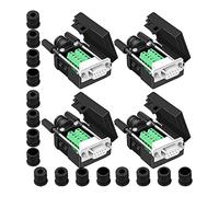 Puthernm Connettore Breakout Femmina DB9 4PZ, Connettore Adattatore Terminale Porta Seriale RS232 D-SUB Saldatura DB9 un 9 Pin