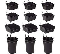 Puthernm Contenitori per Forati Tazze per Forati con Ganci e Passanti Confezione da 12 Pezzi,Per L'Organizzatore, Kit di per la Sistemazione Degli Strumenti