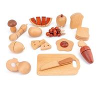 Puthernm Cottura di Frutta e Verdura in Legno Naturale, Colore Simulato, Consapevolezza della Cucina 'Asilo, Regalo per Bambini