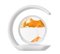 Puthernm Lampada da Tavolo Wireless con Ricarica, Lampada da Notte con Sabbiatura e Stazione di Ricarica Rapida - Giallo