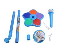 Puthernm Microfono per Bambini con Supporto Luminoso, Microfono Regolabile in Altezza, Giocattoli Educativi per L'Allenamento del Cervello, Regalo di Compleanno Blu