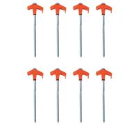 Puthernm Picchetti a vite - Ancoraggi a terra a vite, picchetti, picchetti da , punte filettate in metallo, installazione semplice, facile da usare (8 pezzi) arancione