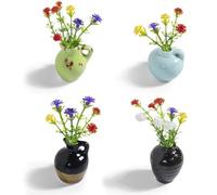 Puthernm Piccoli magneti per vaso in ceramica per piante, set di 4 pezzi per la decorazione del frigorifero e dell'armadietto in cucina o in ufficio