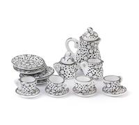 Puthernm Porcelain Set da tè Utensili per Mangiare 15Pzs Daisy Pattern