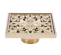 Puthernm Scarico un Pavimento Quadrato Dorato Scarico un Terra per Doccia con Filtro un Filtro Scarico Pulito per Bagno