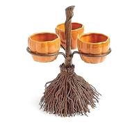 Puthernm Simpatiche Ciotole di in Resina di Halloween su Vassoi da Tavolo in Resina di Scopa per Servire Snack di Vassoi da Tavolo per Feste di Halloween Natale