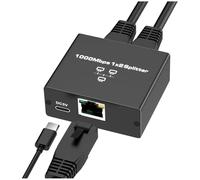 Puthernm Splitter Ethernet 1 A 2 Switch Ethernet Ad Alta velocità 1000 Mbps 2 Porte Gigabit Splitter Ethernet con di Alimentazione