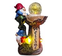 Puthernm Statua dello Gnomo da Giardino, Decorazione Solare per Gnomi da Giardino con Luce A LED, Divertenti Gnomi da Giardino, per la Decorazione del, del Prato del Patio, Durevole e Facile d