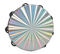 Puthernm Tamburello A Manovella da 10 Pollici, Tamburello A Doppia, Tamburello da Ballo, A Mano per Strumento Orff