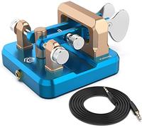 Putikeeg CW Morse - Tasto radio amatoriale CW, tastiera telegramma, trasmettitore codice morse, doppia leva (blu-oro)