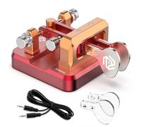 Putikeeg Tasto Telegraph CW Morse, Pulsante Radio Amatoriale, Macchina Codice, Tastiera Telegramma, Trasmettitore di Codice, Tasti Doppia Leva (Rosso e Oro)
