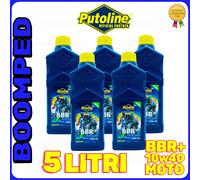 PUTOLINE N-TECH BBR+ 10W40 olio BASE ORGANICA MOTO CROSS JASO MA2 5 litri 05PT05