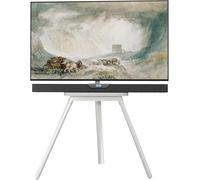 PUTORSEN Cavalletto per TV universale da 45 a 65 pollici, girevole e regolabile in altezza, supporto da pavimento con solida base in acciaio, supporta fino a 39,9 kg, VESA max 400 x 400 mm (bianco)