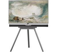 PUTORSEN Cavalletto per TV universale da 45 a 65 pollici, girevole e regolabile in altezza, supporto da pavimento con solida base in acciaio, supporta fino a 39,9 kg, VESA max 400 x 400 mm (grigio)