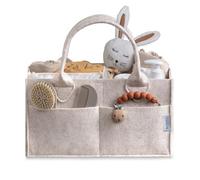 PUTSKA Organizzatore di pannolini per bebè - Cesto portaoggetti per stazione fasciatoio, regalo per baby shower ed essenziale per lista nascita, decorazione per la cameretta - Moka, Regular