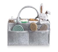 PUTSKA Cesto porta pannolini, cesto regalo per baby shower e articoli essenziali per la lista nascita - Grigio Piccolo
