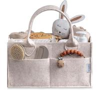 PUTSKA Organizzatore di pannolini per bebè - Cesto portaoggetti per stazione fasciatoio, regalo per baby shower ed essenziale per lista nascita, decorazione per la cameretta - Moka, XL