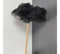 puttana di pollo, Spolverino in piume di struzzo con strumento pulizia della polvere in legno, morbide for la casa, auto e ufficio(Black)