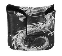 Putter Mallet Cover Magnetica Snap Putter Headcovers per la maggior parte delle marche Impermeabile PU Pelle Drago Dessin Peinture Animal Art Graphique Dragon