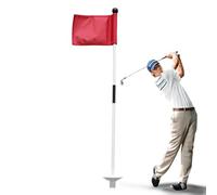 Putting Green Flags - Backyard Golf Poles, Detachable Flag Stick | Fiberglass Golf Marker for Lawn with Portable Turf Setup Sandy Field Practice Indoor Outdoor Training Game Use Sports Accessories