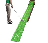 Putting Green indoor - Tappetino da pratica antiscivolo per golf con doppi fori | Sfumatura di colore del tappetino da putting in legno massello | Area di allenamento per il ritorno automatico della p