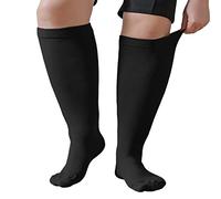 PUTUO Calze a Compressione Graduata da Uomo e Donna: Calzini a Compressione Gambaletti Contenitivi per Sport Corsa Viaggi Gravidanza Ciclismo Viaggi in Aereo 1 Paia nero 3XL