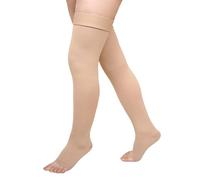 PUTUO Calze Autoreggenti Antitrombo per Donna: Calze a Compressione Coscia Taglie Forti per Uomo - Calzini Contenitive per Degenza Antiembolismo 20-30 mmHg Beige M