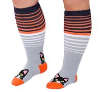 PUTUO Calze Compressione Graduata Donna: Gambaletti Compressione Taglie Forti Donna Calze Contenitive Uomo per Sport Corsa Viaggi Gravidanza Ciclismo Viaggi in Aereo 1 Paia Grigio 5XL