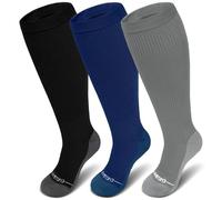 PUTUO Calze Compressione Taglie Forti: Gambaletti Compressione Graduata per Donna Uomo Calzini Calze Contenitive per Gravidanza Aereo Viaggi Multicolore 5XL 3 Paia